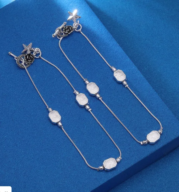 Silver Oxidised Anklet