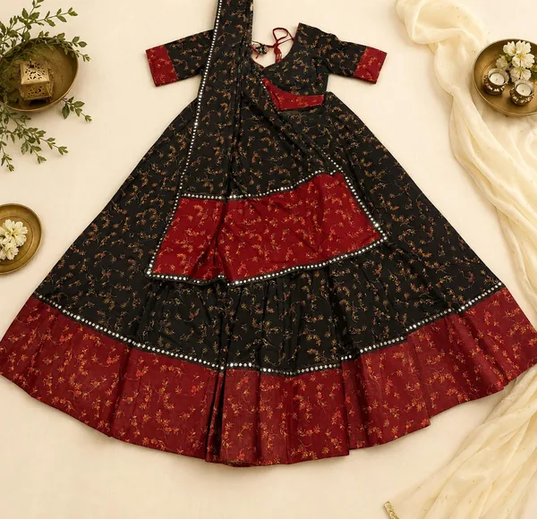Elegant Floral Cotton Chaniya Choli
