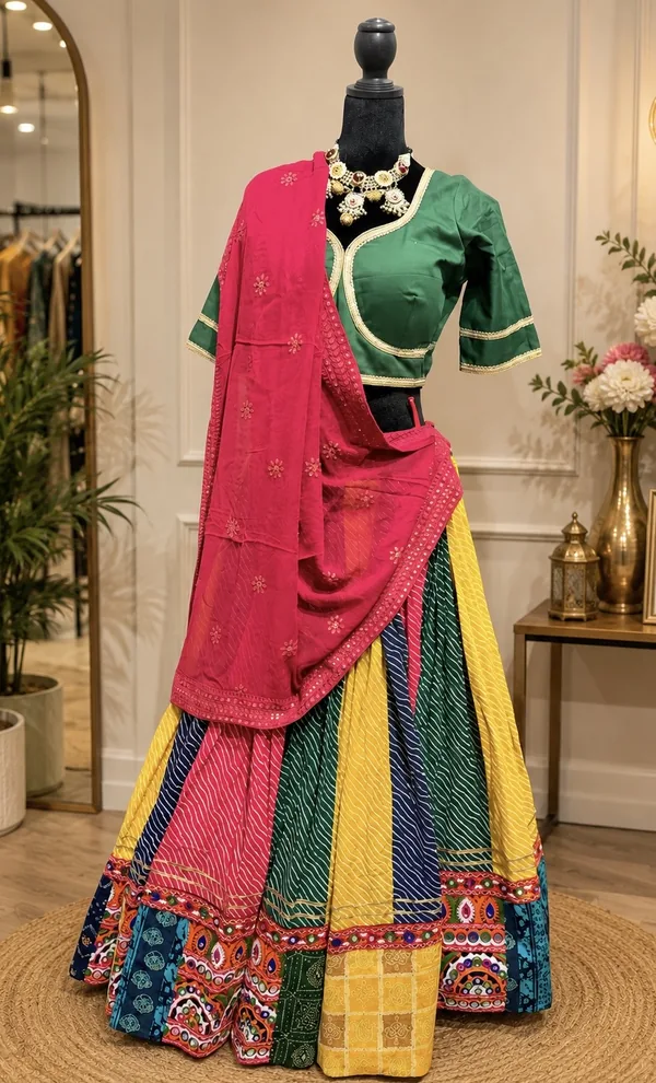 Multicolor Bandhani-Inspired Chaniya Choli