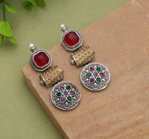 Ruby Blossom Heritage Earrings