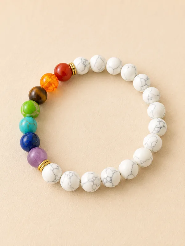 White Howlite Chakra Healing Bracelet