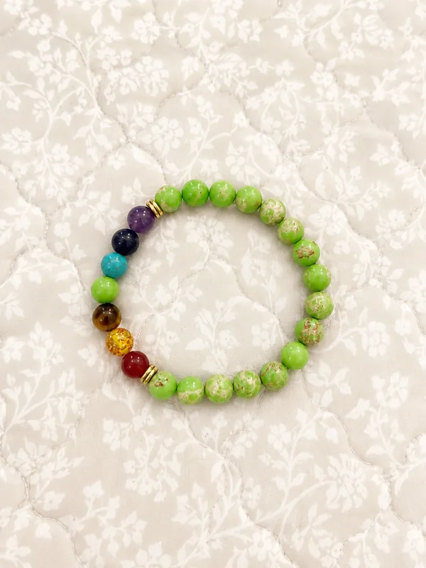 Green Imperial Jasper Chakra Healing Bracelet