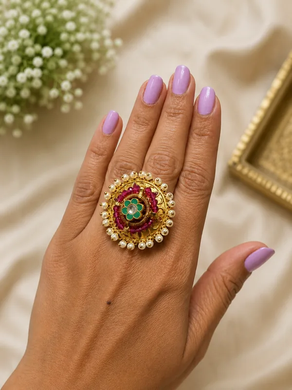 Floral Heritage Gold-Plated Statement Ring