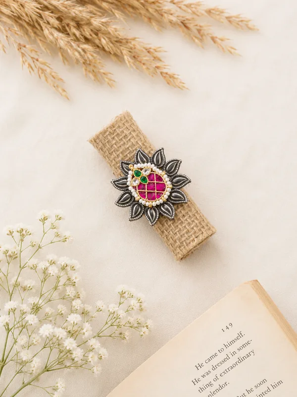 Pineapple kundan ring