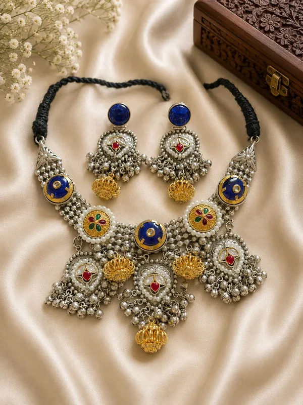 Two Tone Silver Gold Crystal Rhinestone Set